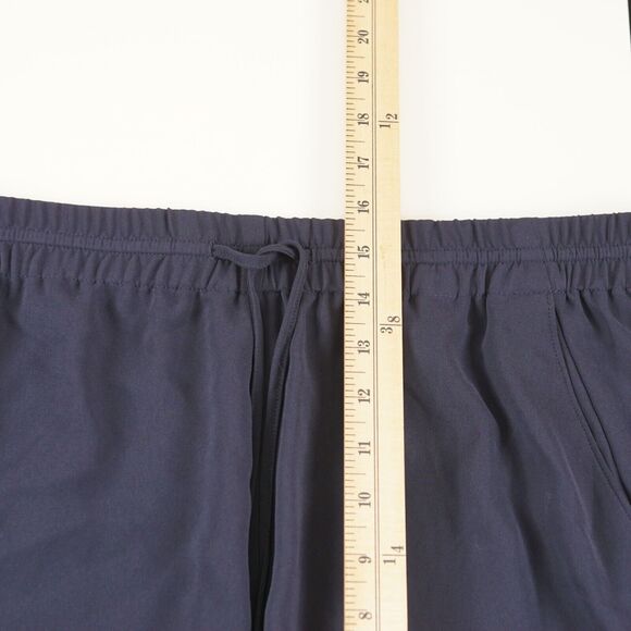 Theory Kinzie Navy Blue Drapey Crepe Lightweight Shorts Womens Sz L - Picture 4 of 12